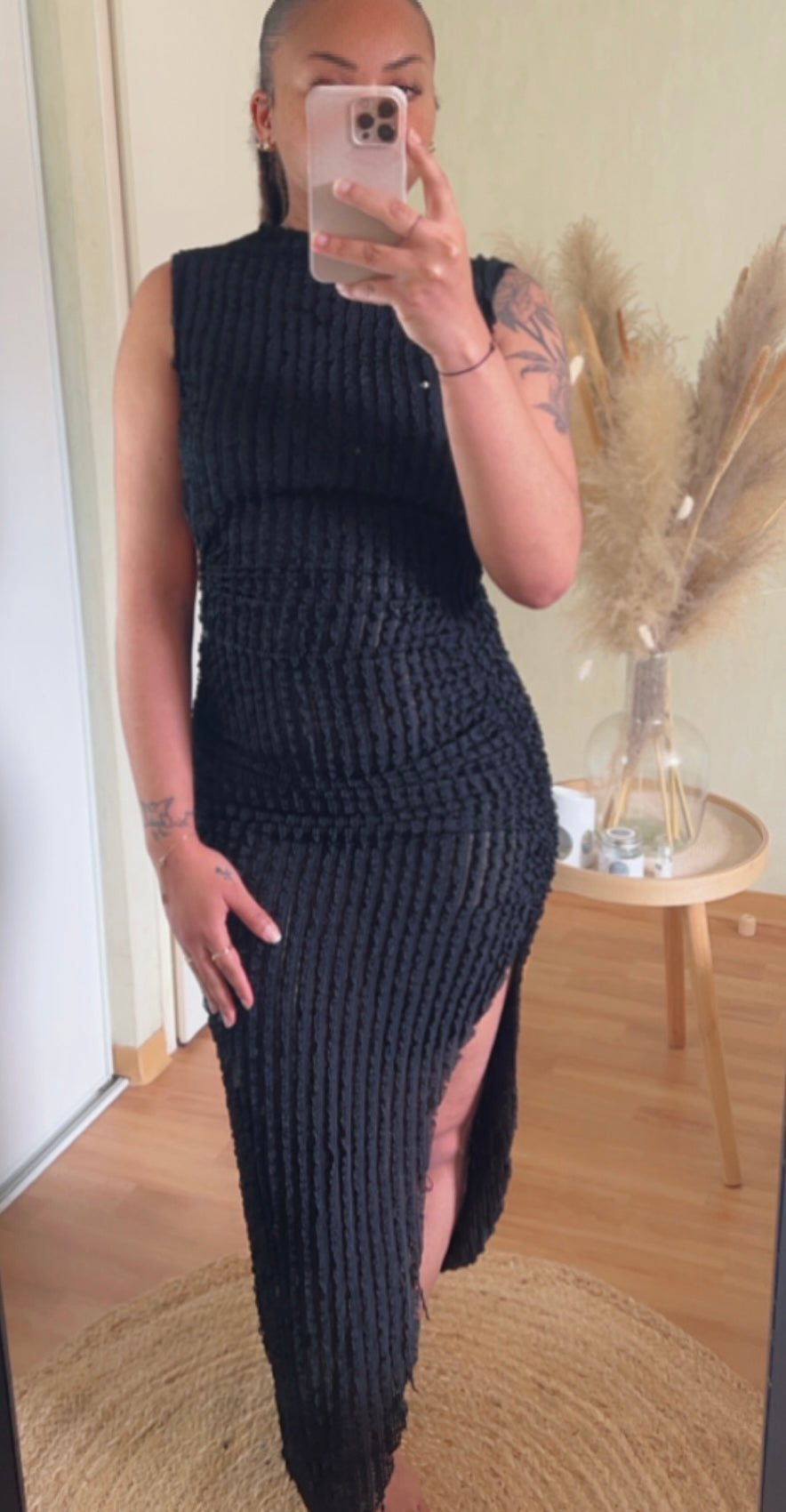 Robe texturée IBIZA noir