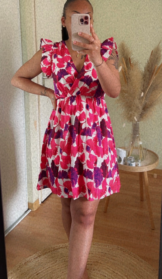 Robe courte LOUISE rose